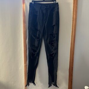 Black Distressed Jeans